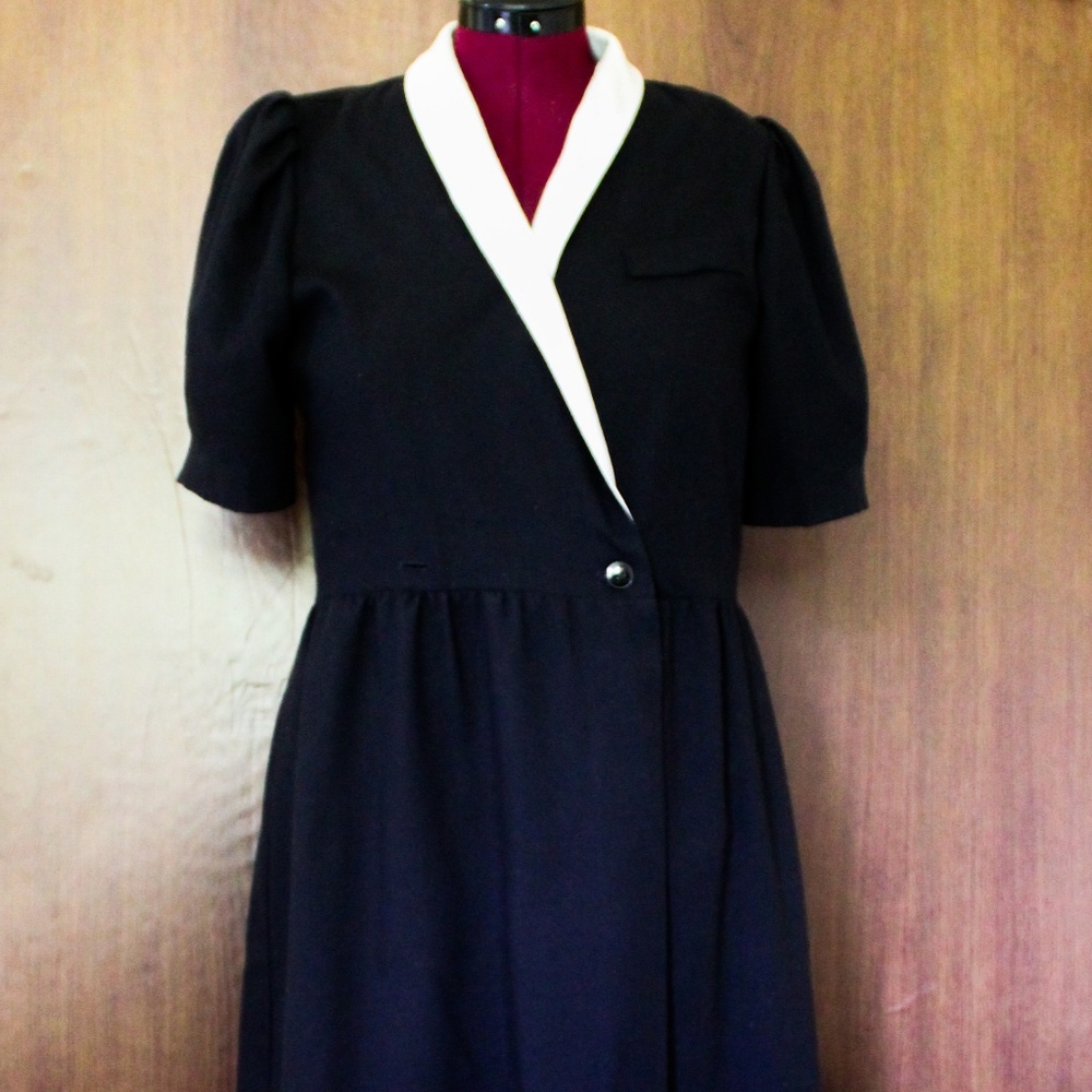 VTG B&W wrap dress
